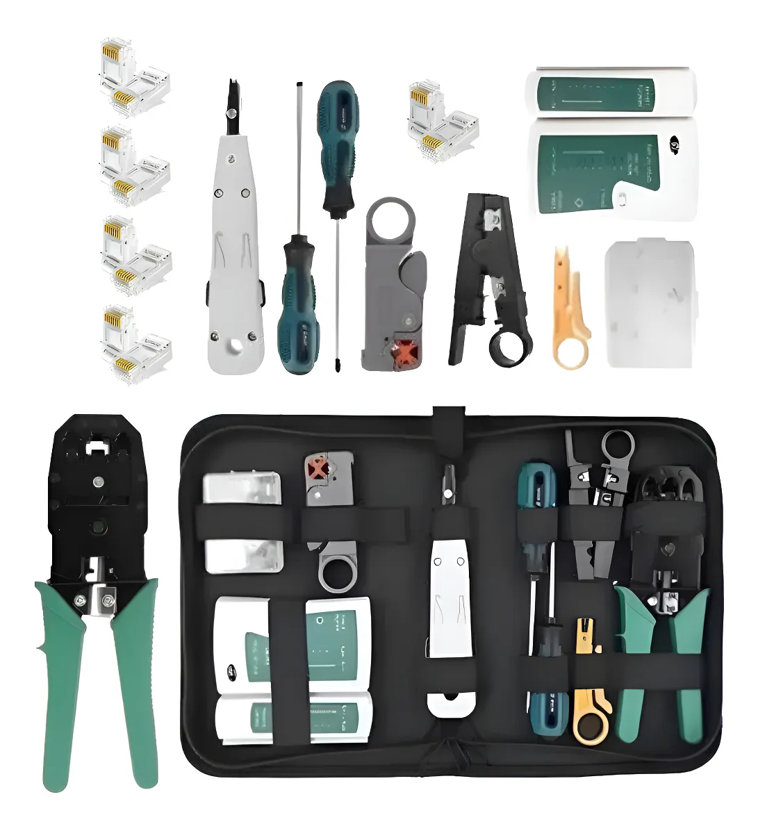 Kit Profissional de Ferramentas para Redes e Informática – Completo com Estojo