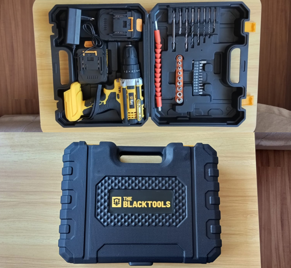 parafusadeira the black tools 21v com kit de acessórios
